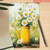 2D Flat Metal Sign Daisies In Yellow Watering Can 8x12 Inch Rustic Farmhouse Wall Decor Vintage Floral Iron Art for Home Spring