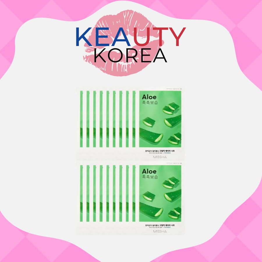 MISSHA Luftige Klebe-Blattmaske Aloe, 20 Stück 19g