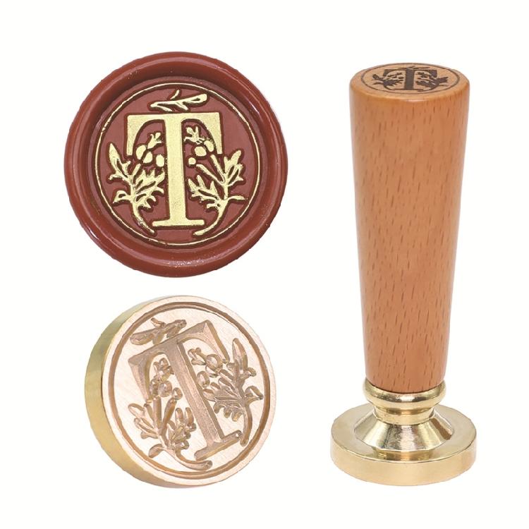 Brass Wax Seal Stamp Ergonomic Wood Handle for Personalizing Stationery and Card Making 1PC