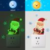Glow In The Dark Switch Sticker Santa Claus Decor Wallpaper New Wall Decals  Bedroom