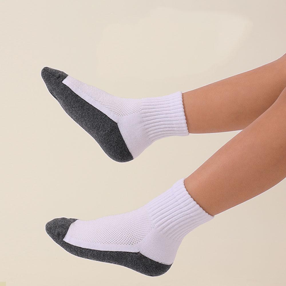 Cotton Mid-Calf Student Socks: Antibacterial, Anti-Pilling, Odor-Proof, Seamless, High-Elasticity, Color-Block Sports Socks.