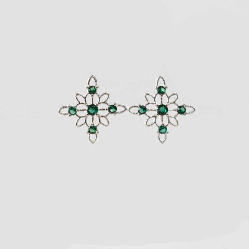 

Легкие роскошные серьги для женщин, ромбовидные ретро-кружевные серьги высокого класса, темпераментные серьги