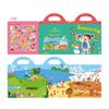 Hot New Children Scene Stickers DIY Hand-on Puzzle Sticker Books Reusable Cartoon Animal Learning Cognition Toys For Kids Gift