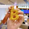 Breloc cu literă inițială din piele Pu de la A la Z pentru femei, culoare bomboană, geantă simplă, pandantiv pentru telefon, breloc pentru chei, bijuterii, cadouri
