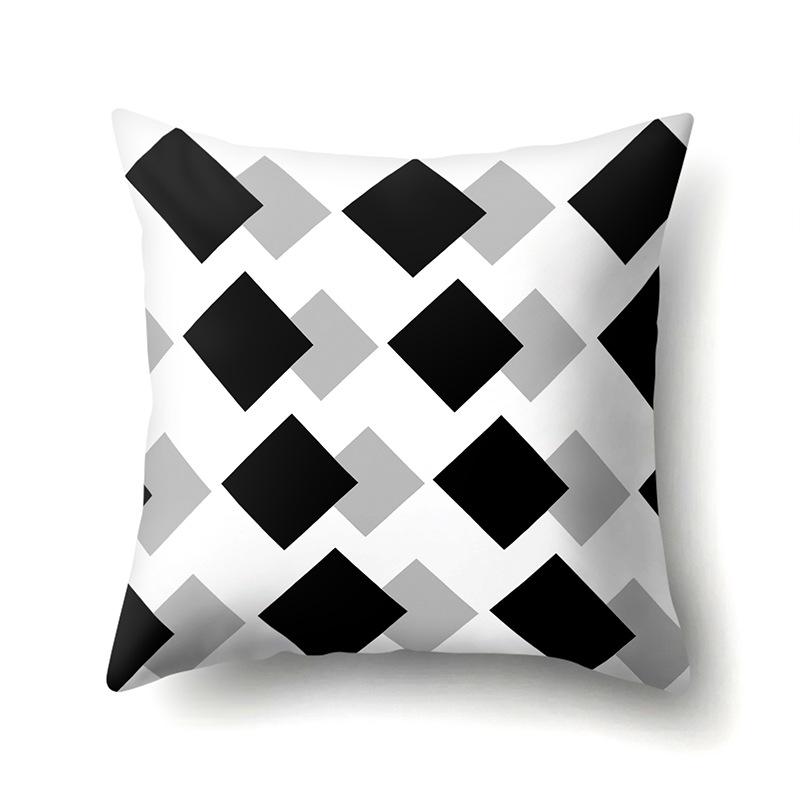 Polyester Pillow Case Geometric Home Printed Pillow Waist Cushion Cover Car Cushion Head Cushion Cover