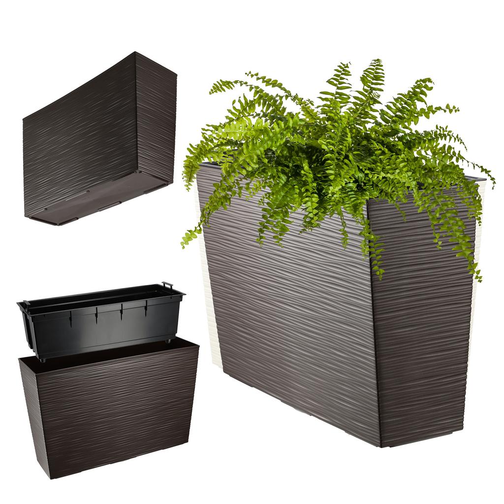KADAX Flowerpot Flowerpot + Insert Garden Flowerpot Tall Terrace 19x56cm