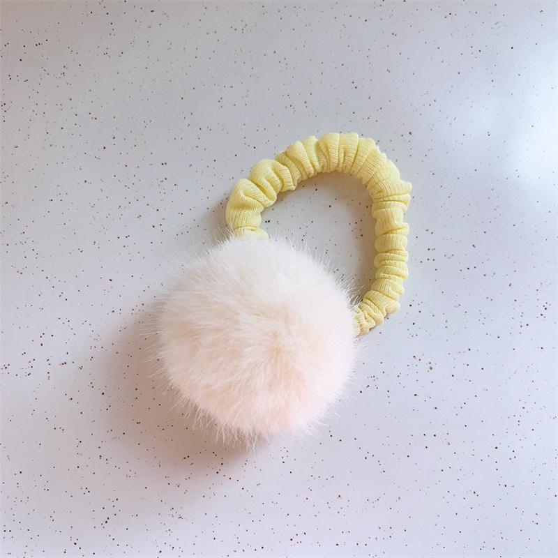 Cute Furry Hair Clip For Kids Fluffy Ball Barrette Girls Plush Hairclip Baby Pompoms Hair Tie Elastic Hair Rope Headdress