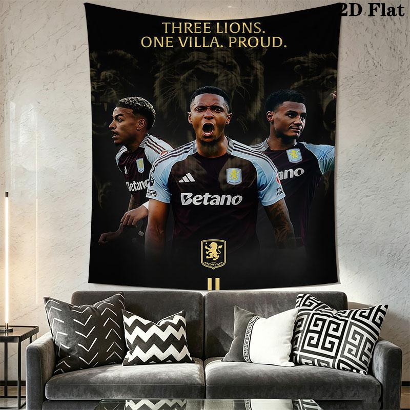 Aston Villa F.C Wall Hanging Printed Fabric Blanket Decorative Tapestries for Bedroom Living Room Home Decor