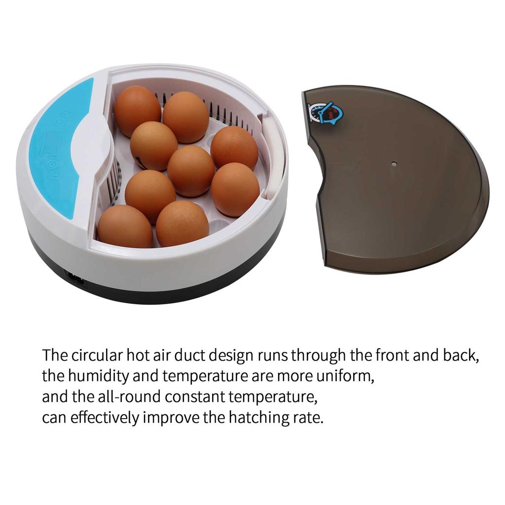 Mini 9 Egg Incubator Farm Hatching Digital Temperature Humidity Automatic Control Brooder Poultry Quail Chicken Duck Bird LED