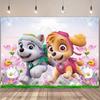 PAW Patrol Cartoon Dog Birthday Backdrop Kids Happy Birthday Photo Background Banner Baby Shower Boys Girls Party Decor Supplies