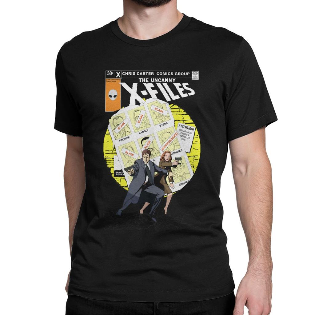Unheimlich Akte X T-Shirt für Herren Alien Kreativ Reine Baumwolle T-Shirt Rundhals Kurzarm T-Shirt Übergröße Kleidung