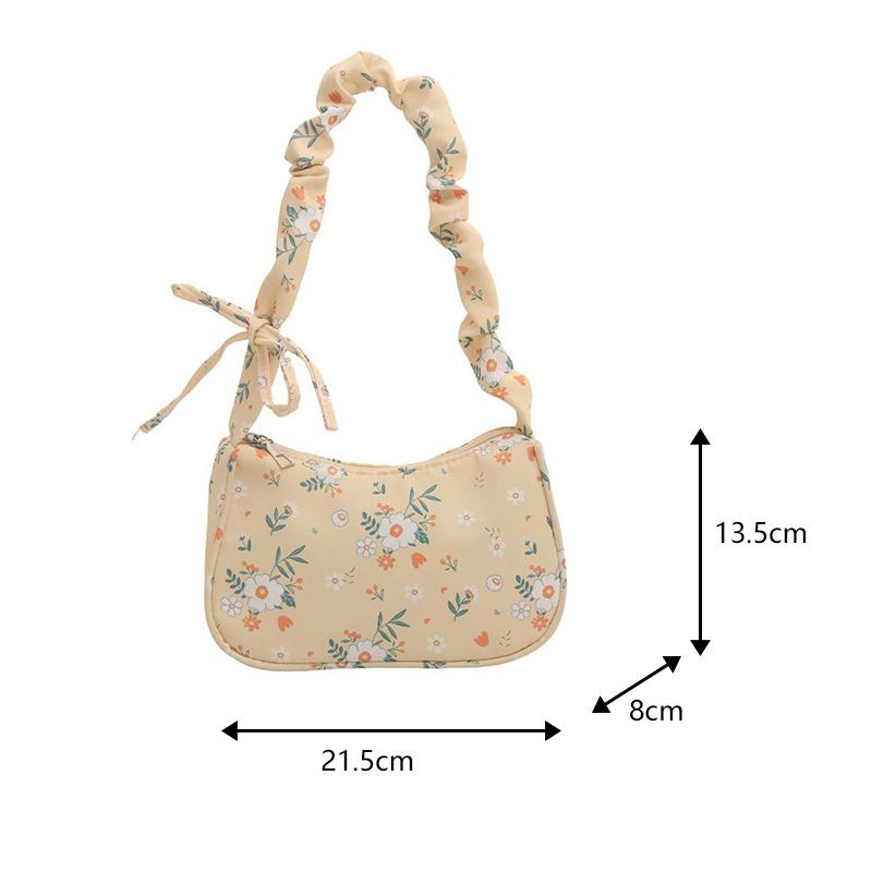 Floral Minimalist Underarm Bag, Cross-border New Single-shoulder Bag, Japanese Sweet Country Style Handbag, Small Bag, Nyl Bag
