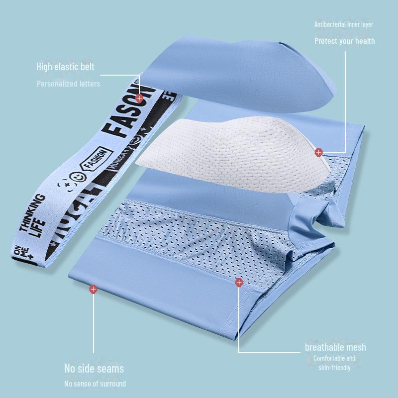 Pánské antibakteriální rychleschnoucí boxerky z ledového hedvábí - letní prodyšné spodní prádlo