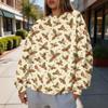 Women's Christmas Print Crewneck Sweatshirt Lightweight Casual Long Sleeve Pullover Top