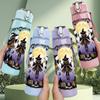 1PC Dark Moon Ghost Scene 750ml Color Plastic Sports Water Bottle Leakproof Flip Straw Lid Suitable for Sports Office Home Use