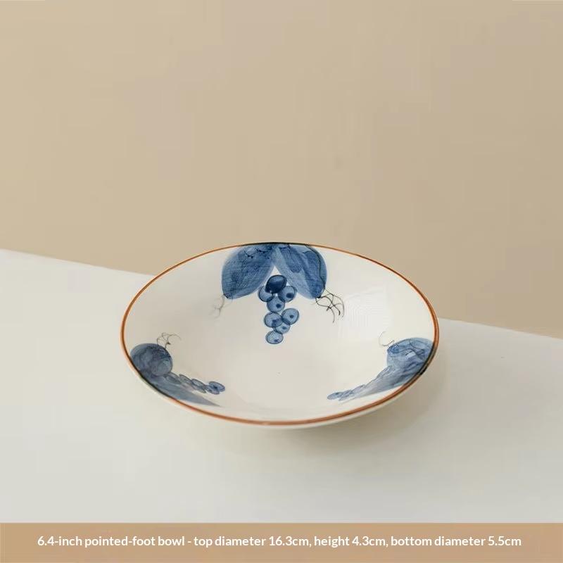 Retro Hotel Tableware High-Looking Japanese Hand-Painted Breakfast Plate Shallow Bowl for Cold Dishes Dishes Plates Dining Plate