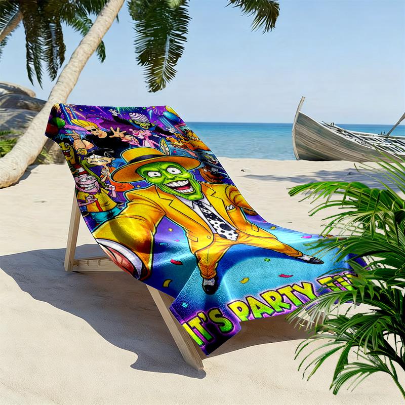 The mask Print Beach Towel, Large Soft Quick Dry Towel for Beach Camping Swimming