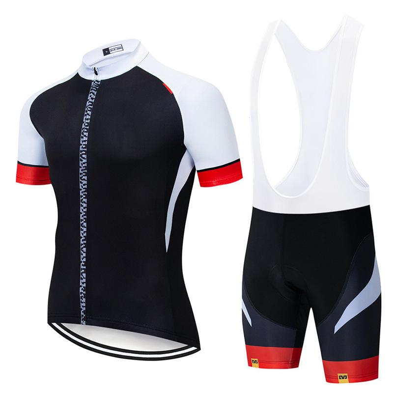 Cycling Suit Short-sleeved Suit Men's Mountain Bike Summer Bicycle Men's Top Strap Shorts