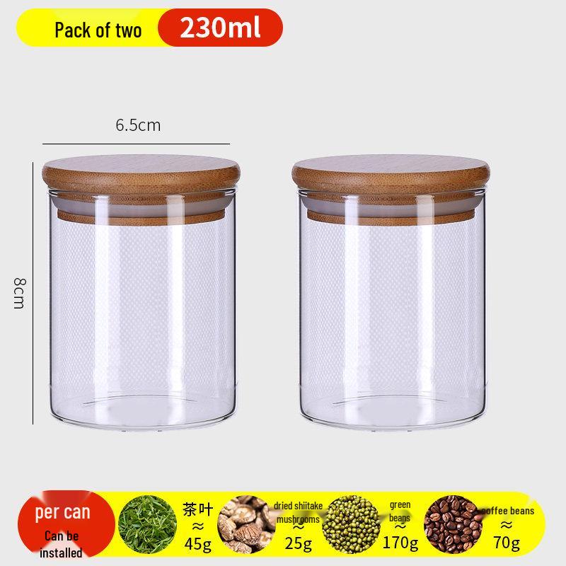 Food-Grade Borosilicate Glass Tea Canister for Coffee, Flower Tea, and Powder - Moisture-Proof Storage Jar
