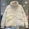Winter New Down Jacket Women's Short Stand-up Collar Simple and Versatile Fashion Casual Warm White Duck Down Jacket