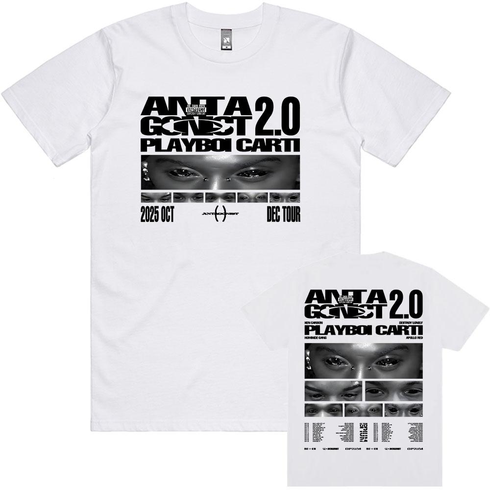 PLAYBOI CART ANTAGONIST TOUR Tshirt Short Sleeve Cotton Male Tshirts Casual Fashion Singer Graphic Teeshirt Print Tees for Men
