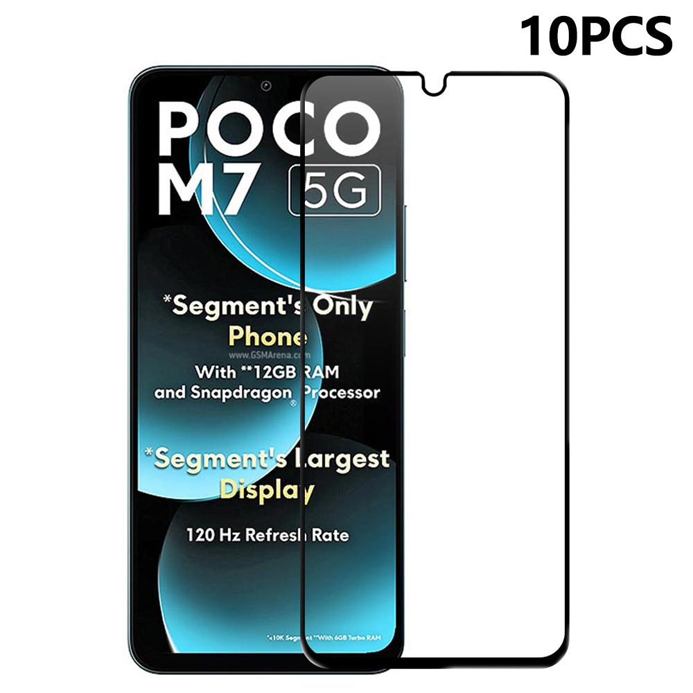 

RURIHAI 10 шт. Для Xiaomi Poco M7 5G Високоалюмосилікатне скло 0,26 мм 2.5D Захисна плівка для екрану Type A