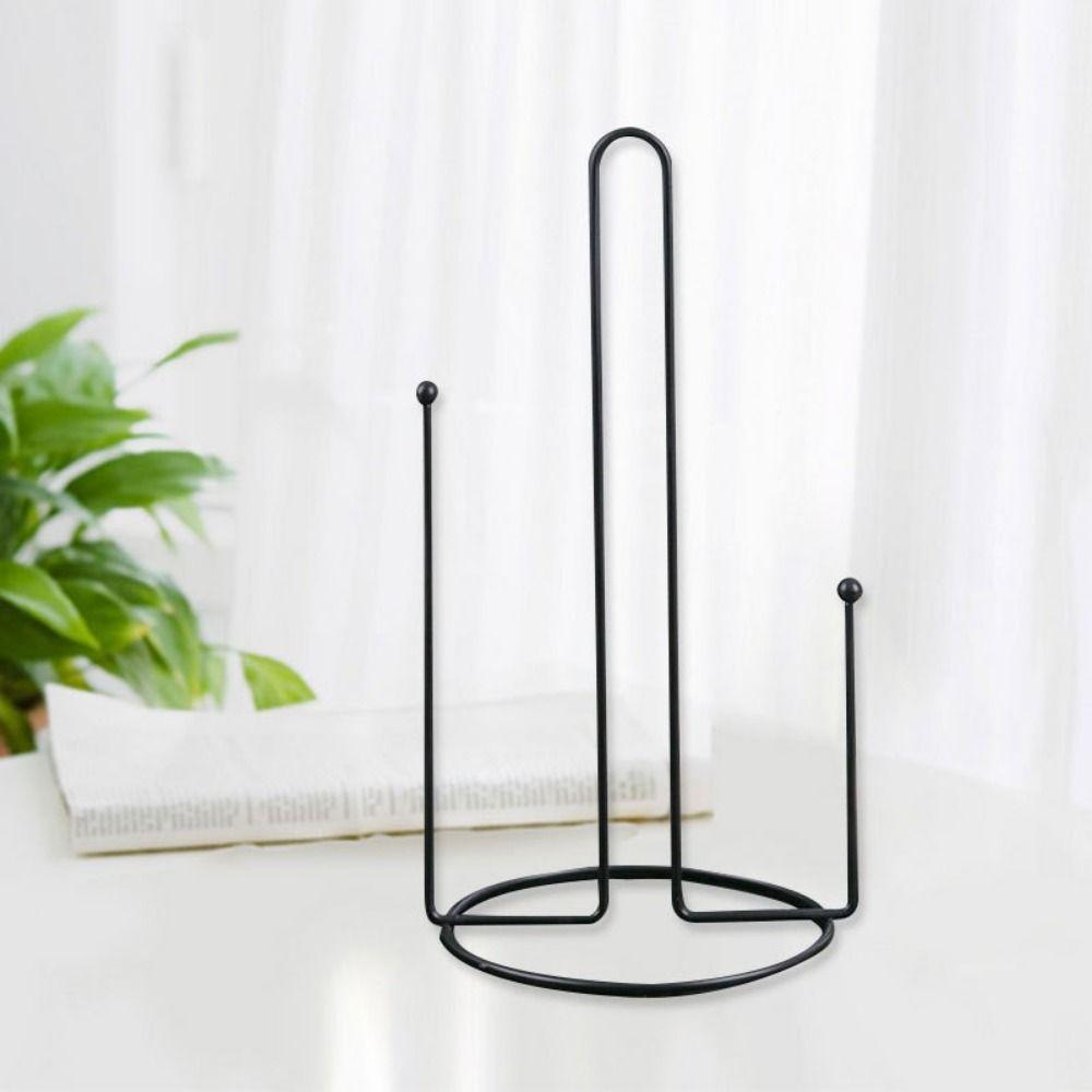 2 Pcs Black/White Paper Towel Rack One-handed Tear Vertical Napkin Holder Tissue Stand  Dining Table