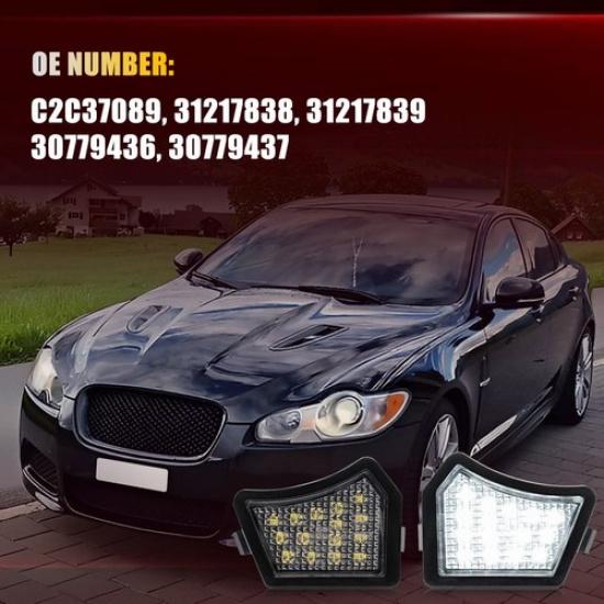 2X 6000K White LED Under Side Mirror Rear Puddle View Lights Fits Volvo Jaguar V