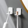 2PCS Toothbrush Holder Wall Mount Suspended Design Stand Self Adhesive No Drilling Toothbrush Organizer for Bathroom