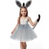 4PCS Fashion Funny Donkey Costume Set Tail Nose Animal Donkey Headband Bow Tie Donkey Ears Headband Accessory
