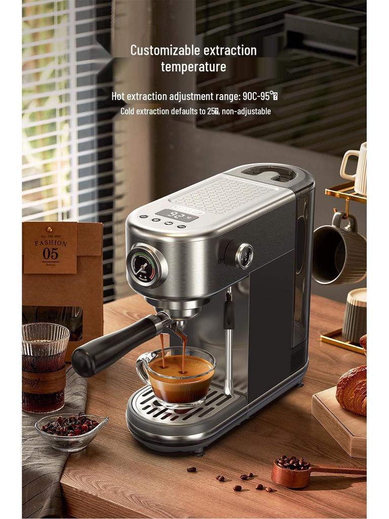 HiBREW H10B Semi-Automatic Coffee Machine with Milk Frother for Home and Office Use