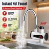 3000W Electric Water Heater Tap on-Demand Hot Water Kitchen Faucet Heater  Household Use