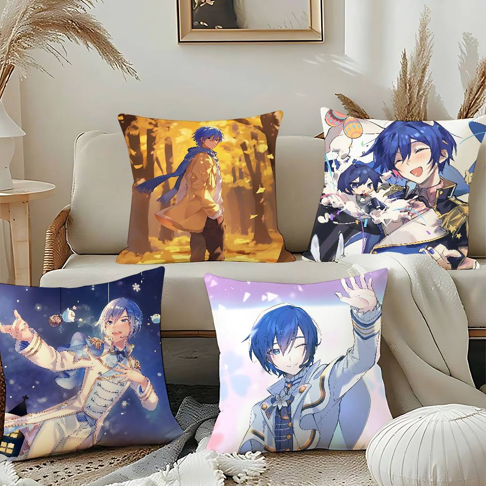 Cartoon K-KAITO Pillow Case Throw Pillow Cover Nordic Vintage Style Cushion Covers Home Living Room Sofa Couch Seat