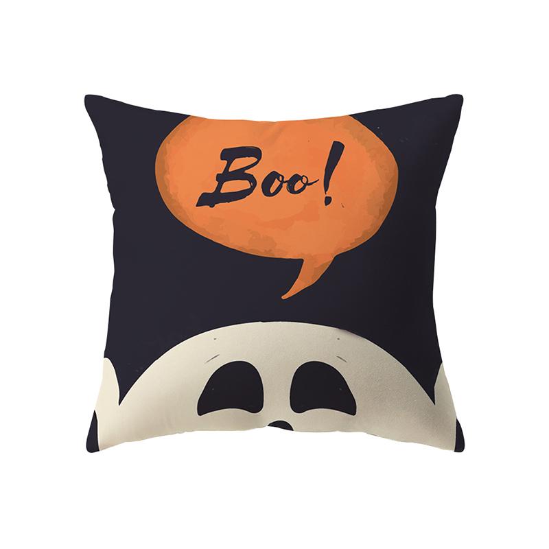 Letter Print Devil Pumpkin Throw Pillow Cover Halloween Theme Throw Pillow Cover Sofa Chair Bed Cushion Cover Home Decor