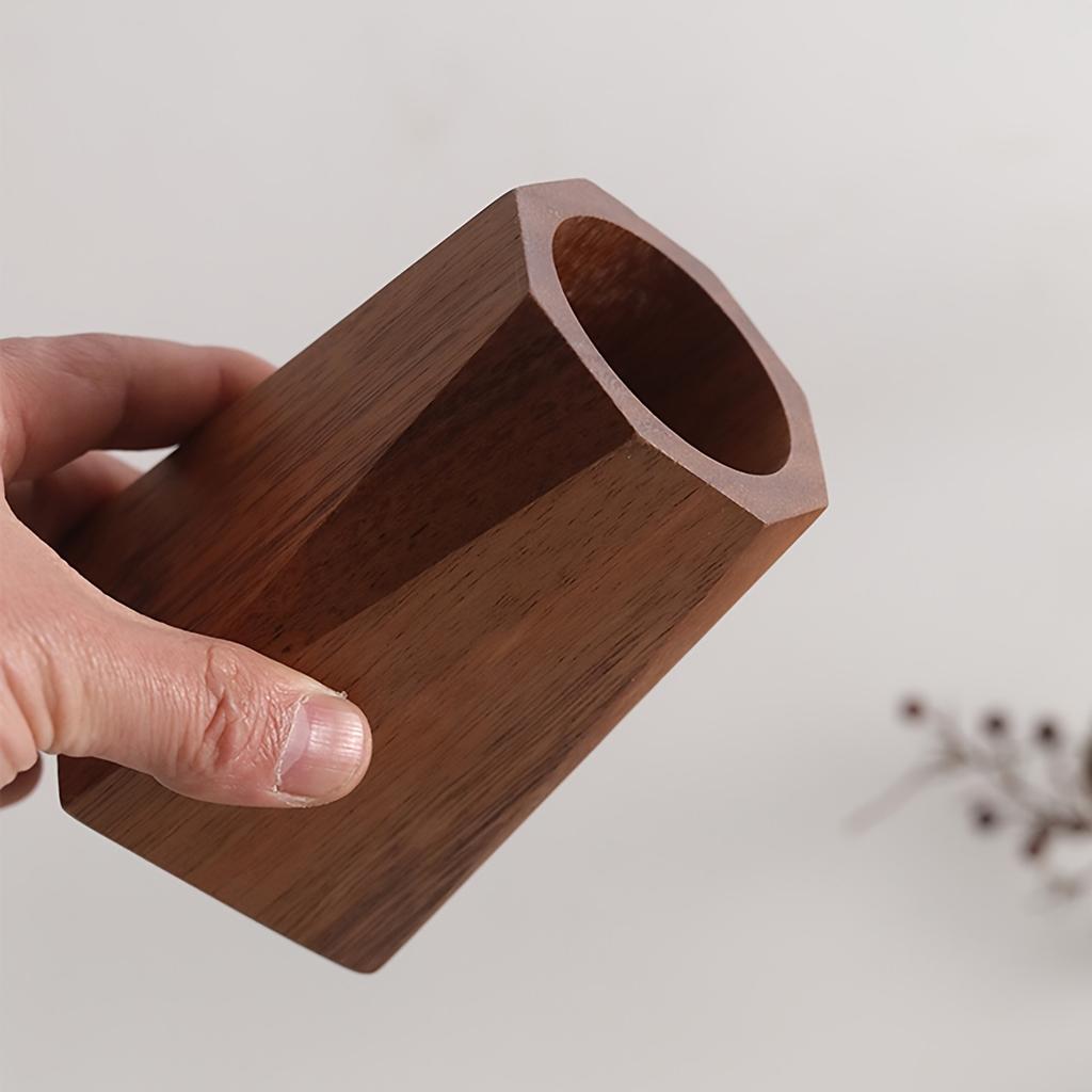 1 STuks Houten Penhouder Opbergdoos | Heldere Potloodcilinder, Retro Bureau Decoratie, Geschikt voor Knutselbenodigdheden, Penselen, Kantoorartikelen,