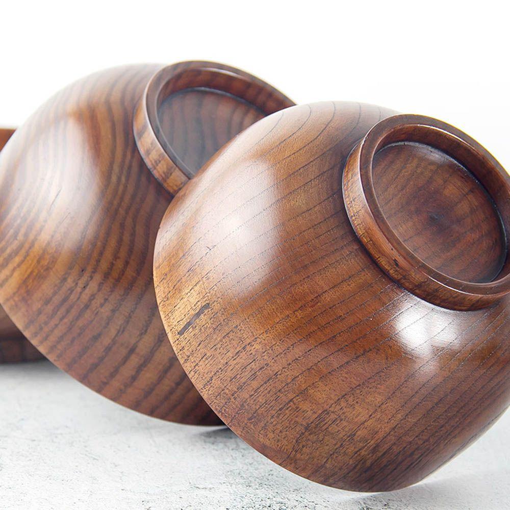 Household Tools Fruit Handmade Children Rice Bowls Natural Wood Wooden Bowl Japanese Style