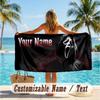 Custom Text Beach Towel, Soft Absorbent Swimming Multi-use TowelScream Ghostface