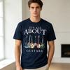 Its All About Guitars Graphic T Shirt Vintage Rock Music Print Unisex Soft Cotton Crew Neck Short Sleeve Trendy Casual Tops