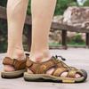 Men Hiking Sandals Outdoor Black Brown Water Shoes Wide Palm Athletic Closed Toe Sport Sandals Beach Shoes Large Size