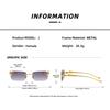 Vintage Rimless Square Sunglasses Women Men Luxury Brand Designer Popular Travel Driving Metal Leopard Head Sun Glasses Uv400