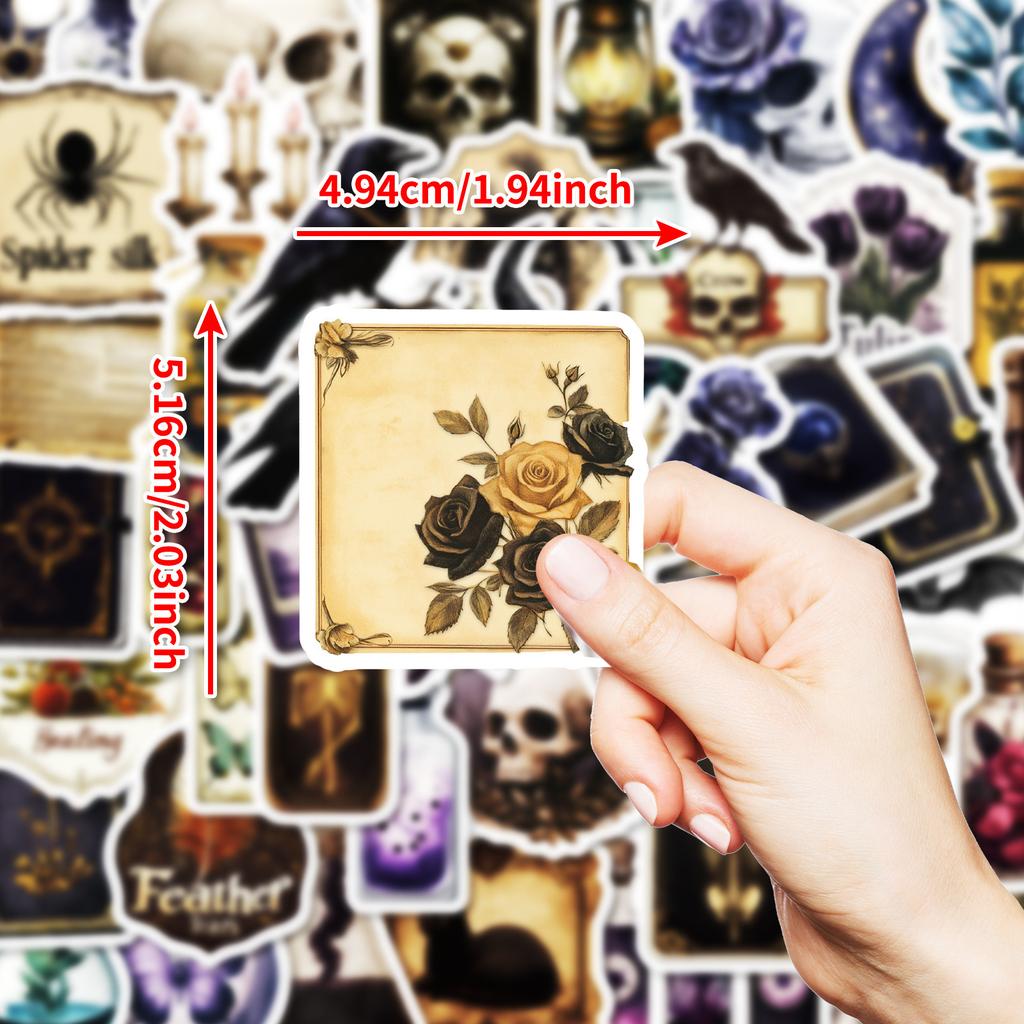 New 50 Dark Style High-end Decoration Creative Handbook Diary Stickers Waterproof Stickers