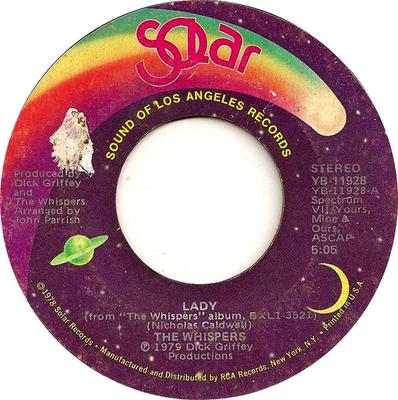 7inch Record WHISPERS  Lady YB11928 SOLAR 1979 US SoulFunk Used