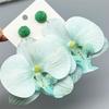 European-American Cross-Border Earrings: Women's Fashion 3D Butterfly Orchid Flower Head Jewelry, Exaggerated High-End Style