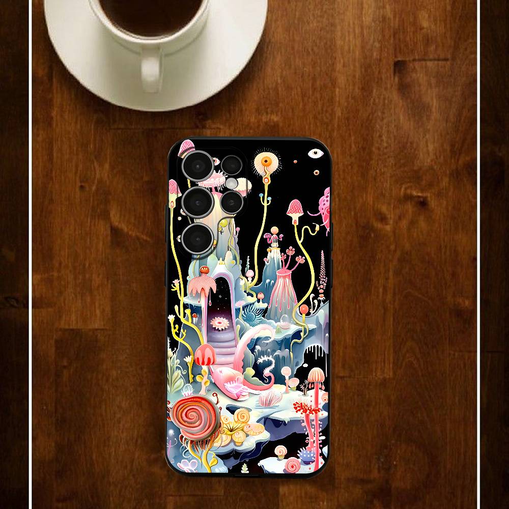 

Fantasy Abyssal Creatures Silicone Case For Samsung S25 24 23 22 21 20 Plus Ultra 5G Lite Shockproof Cover Samsung S21 s305G