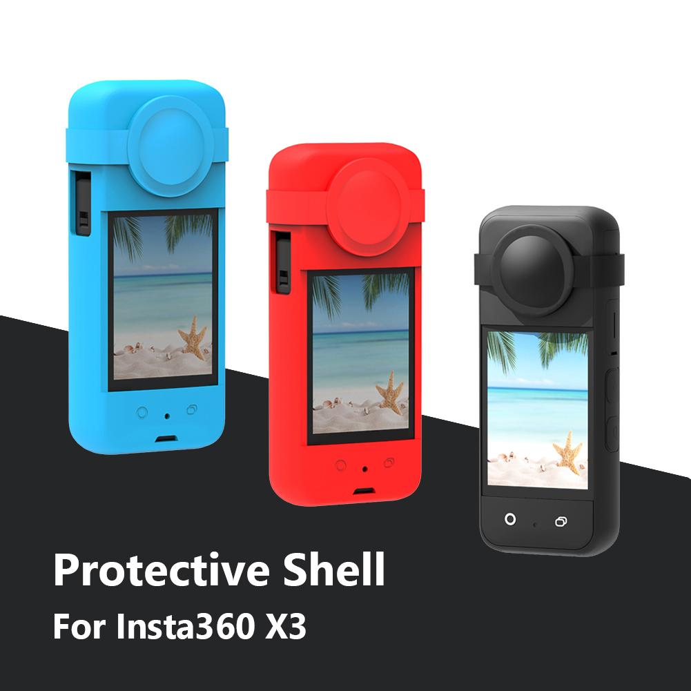 Silicone Protective Shell Anti-scratch Waterproof Body Protective Cover Action Camera Accessories Soft Body Case for Insta360 X3