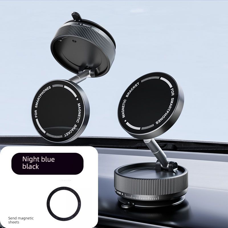 

New Suction Cup Car Magnetic Phone Holder, Rotating Vacuum Navigation Screen Adsorption Fixed Car Mount [Classic Black - Includes 1 Magnetic Sheet] Type a