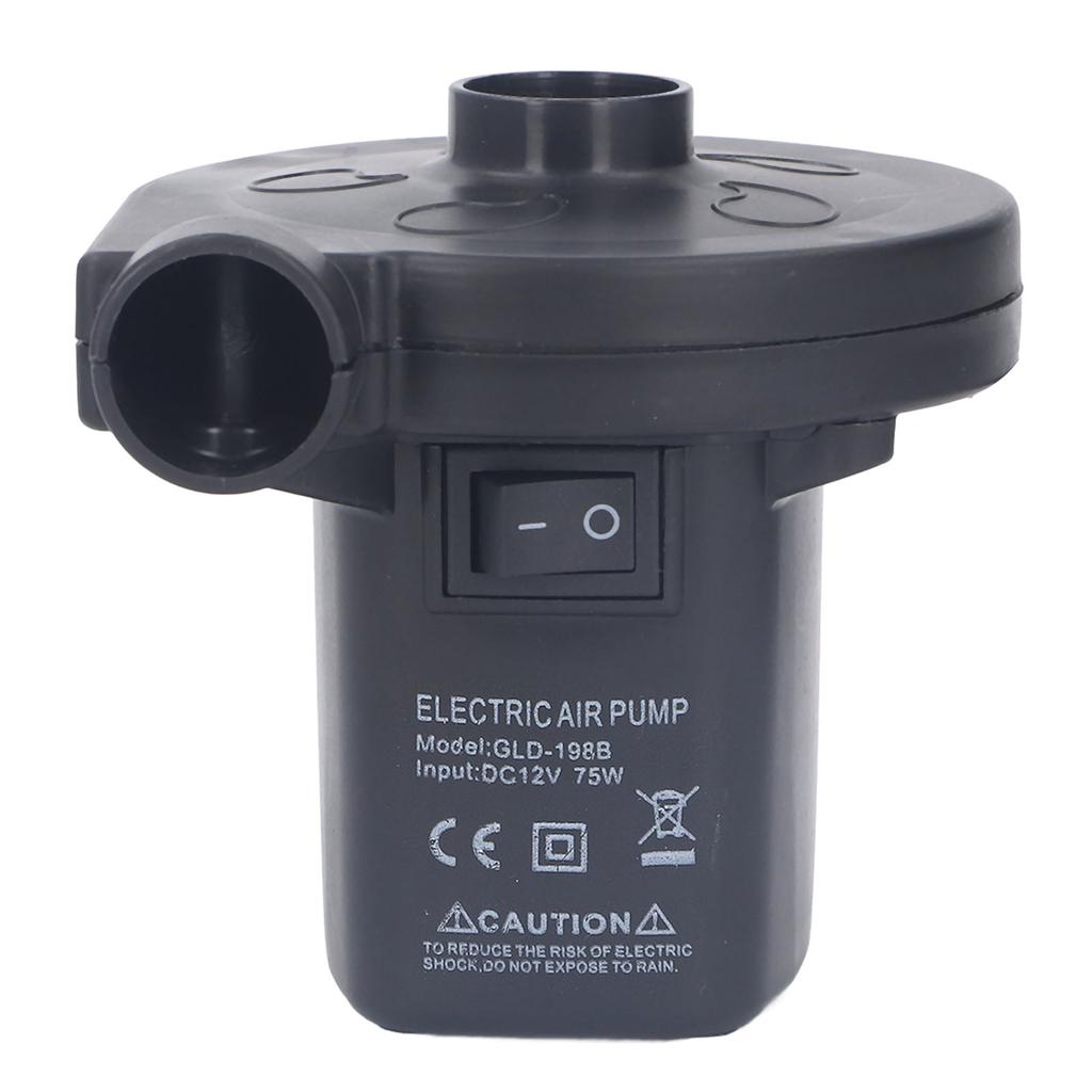 Electric Air Pump 75W Low Noise Portable Inflator Deflator Pump with 3 Nozzle DC12V