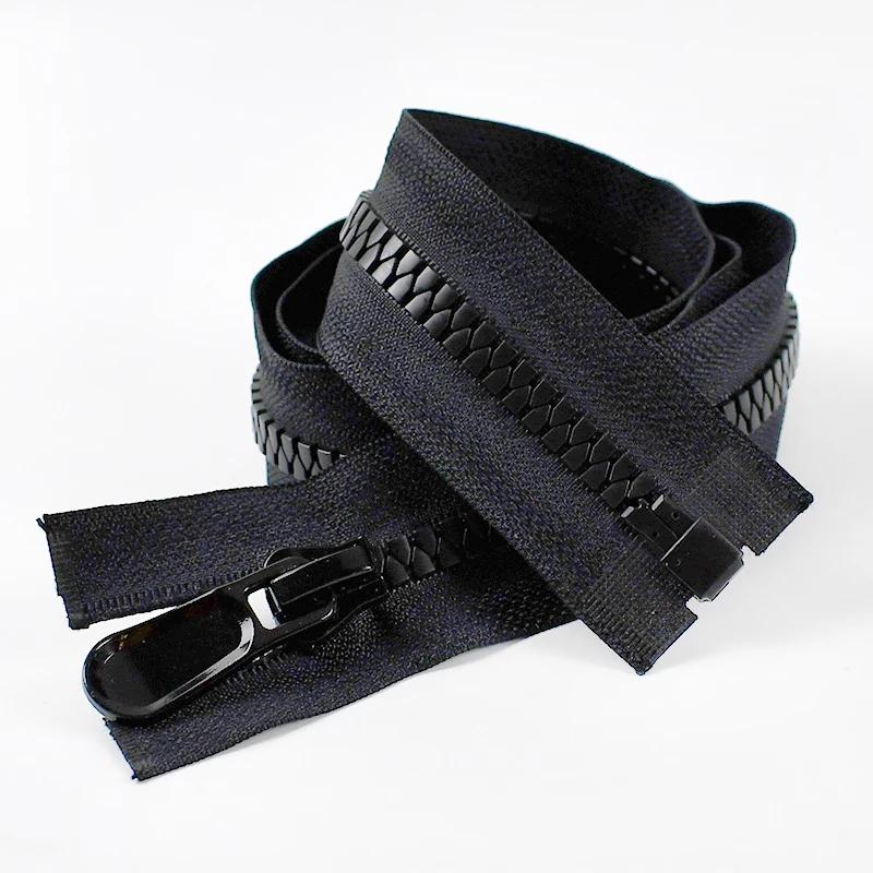 Meetee 8# 15# 70-150cm Open-End Resin Zippers Single Auto Lock Long Zips for Down Jacket Bags Tent Garment Sewing Accessories