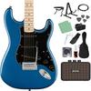 Squier by Fender Affinity Series Stratocaster Maple Fingerboard Black Pickguard Lake Placid Blue Electric Guitar Beginner's 14-Piece Set [Rechargeable