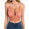 Lace Bralette Crop Top V Neck Adjustable Straps Unlined Wireless Bra Y2K Style Lace Camisole Tank Top